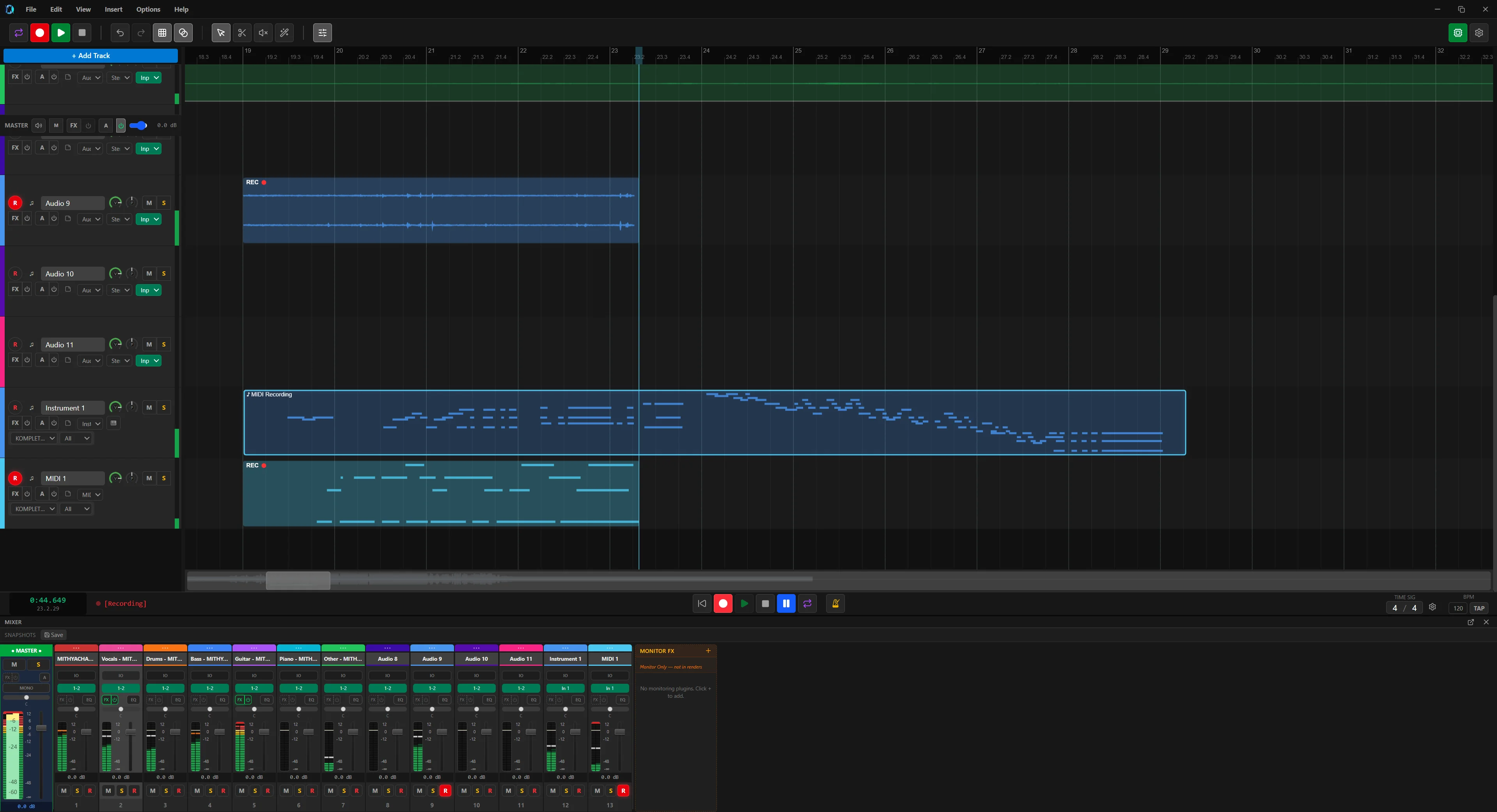 Automation lanes under a track in the OpenStudio timeline